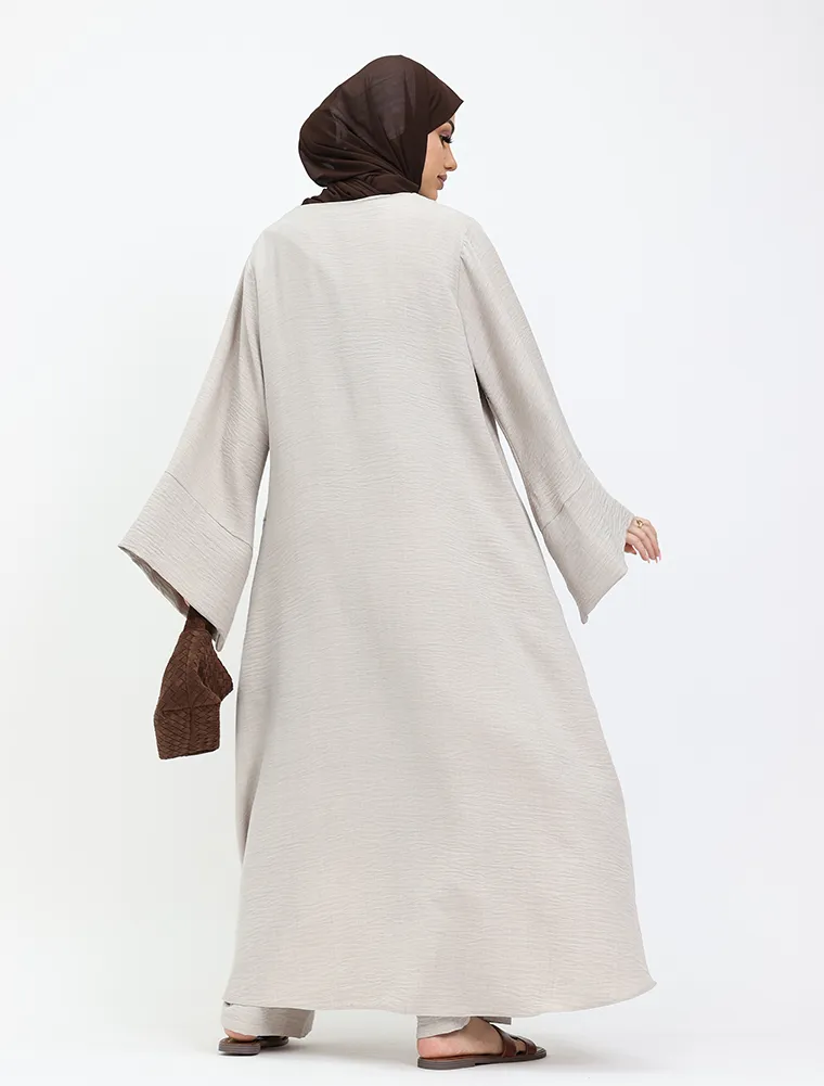 Stone Linen Feel Wrap Co Ord Set